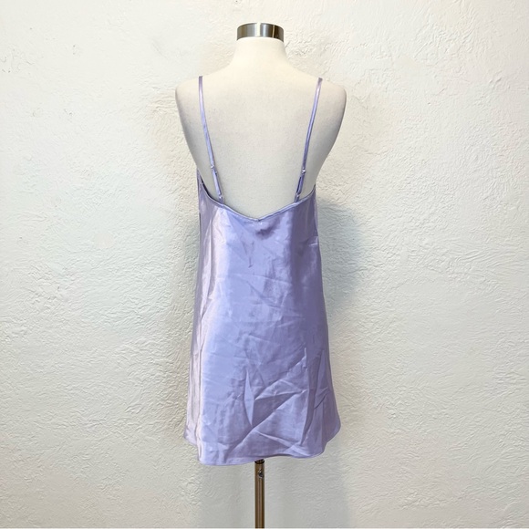 Vintage 90s Y2K Slip Dress Lingerie Satin Lace Purple Warners Intimates Medium M - Picture 5 of 10